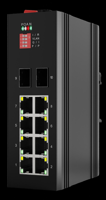 65 Seri Din Rail Industrial POE Switch Unmanagement 8 Port SFP Switch